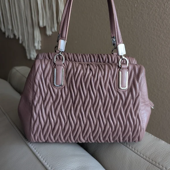 Coach Madison Gathered Twist Leather Satchel - Picture 3 of 11
